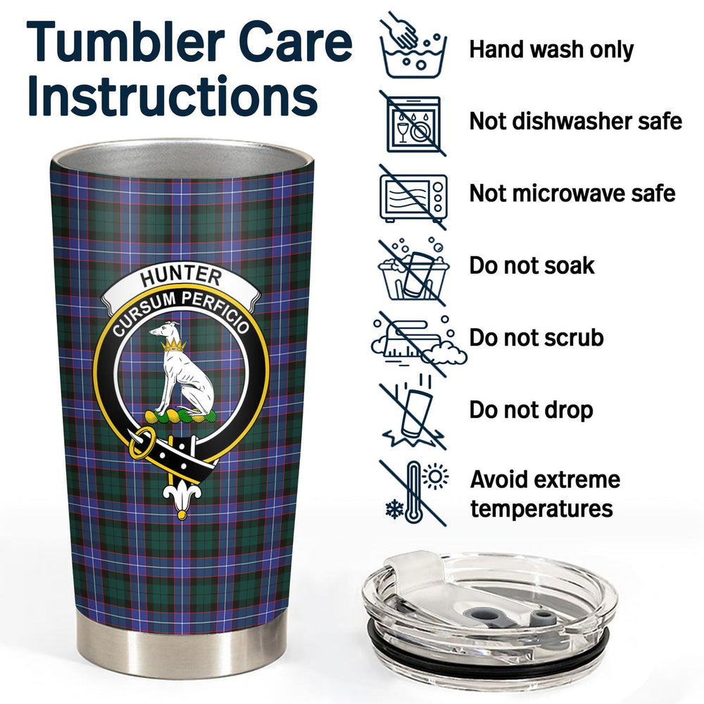 Clan Hunter Modern Tartan Crest Tumbler IY87 Clan Hunter Tartan Today   