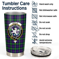 Clan Inglis Modern Tartan Crest Tumbler LN15 Clan Inglis Tartan Today   