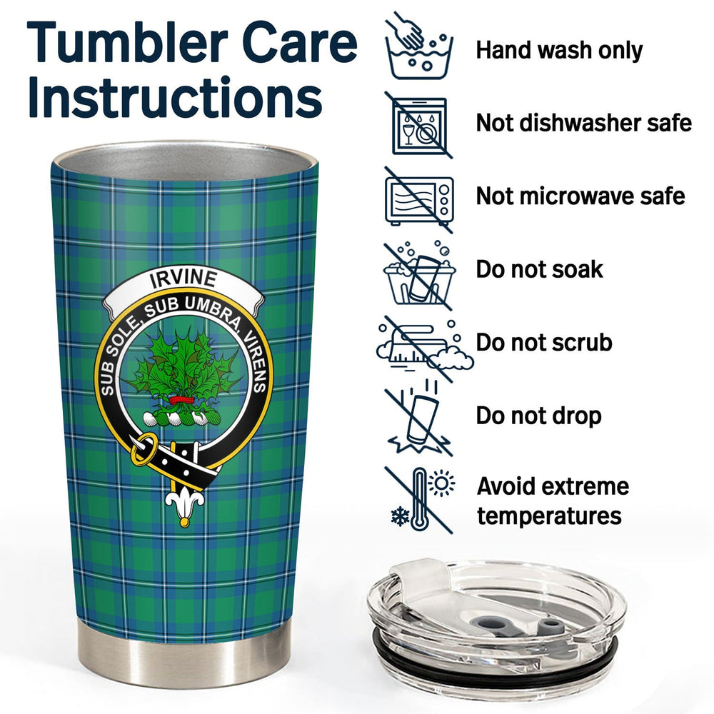 Clan Irvine Ancient Tartan Crest Tumbler DL99 Clan Irvine Tartan Today   