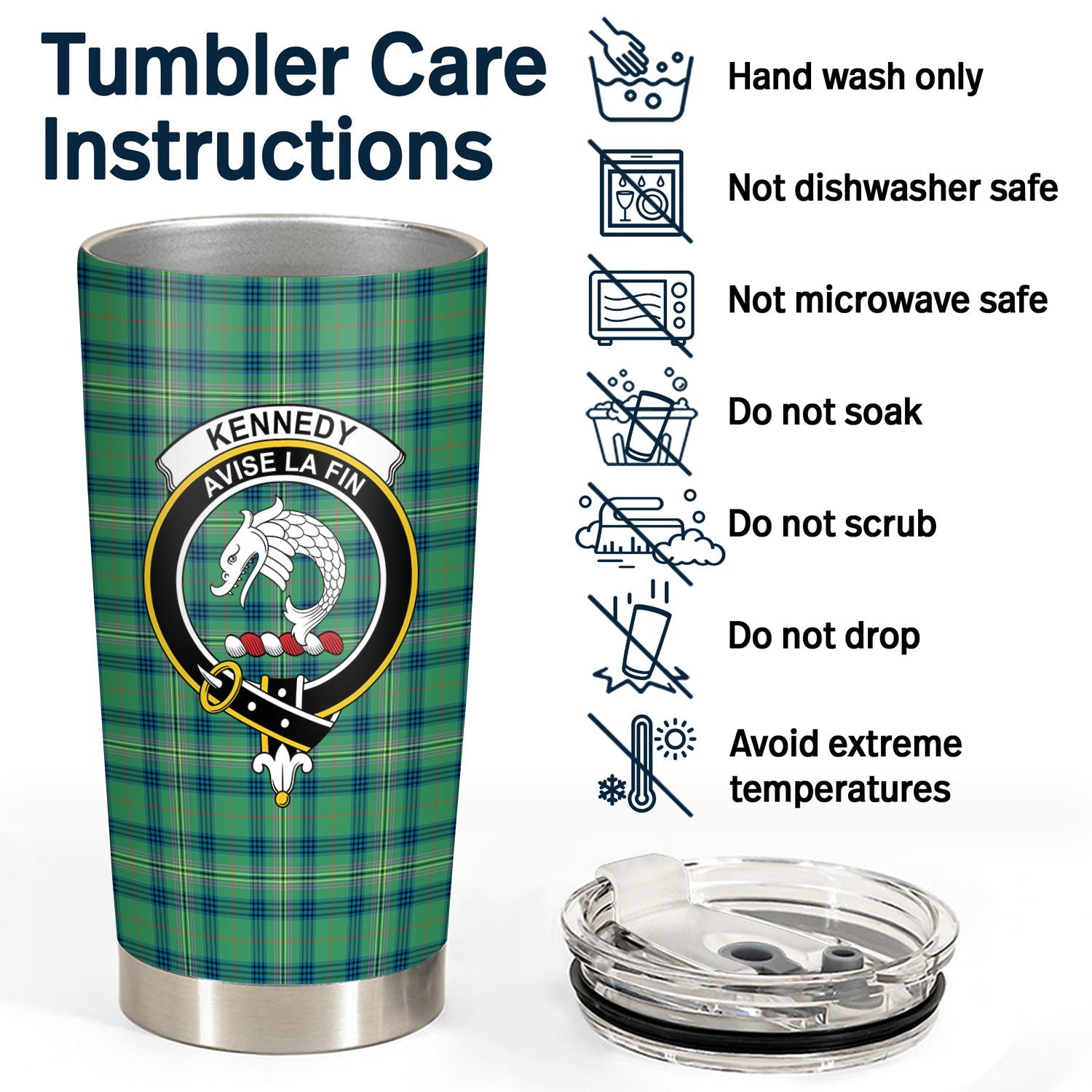 Clan Kennedy Ancient Tartan Crest Tumbler HM35 Clan Kennedy Tartan Today   