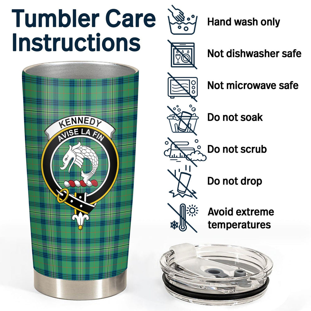 Clan Kennedy Ancient Tartan Crest Tumbler HM35 Clan Kennedy Tartan Today   