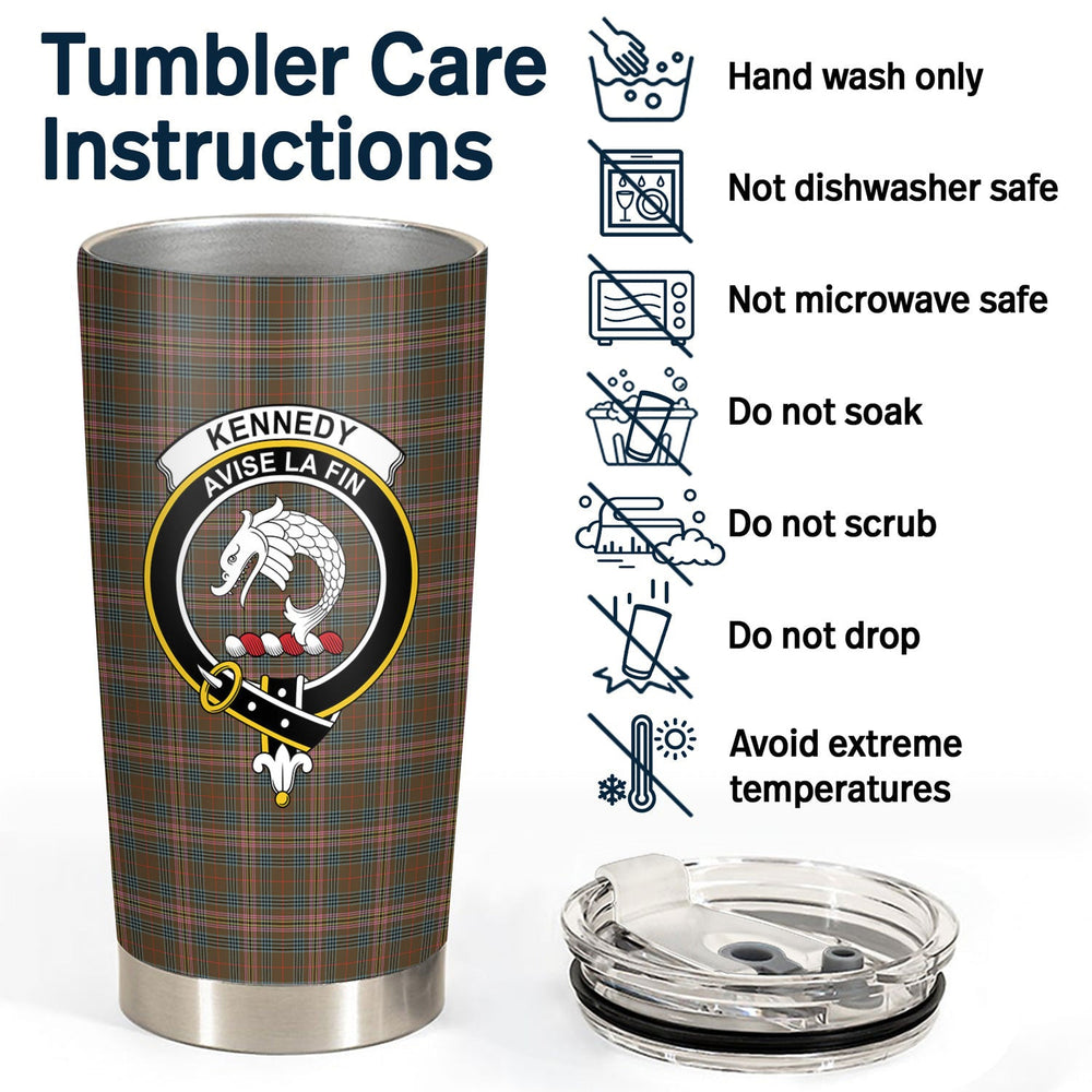 Clan Kennedy Weathered Tartan Crest Tumbler FR98 Clan Kennedy Tartan Today   