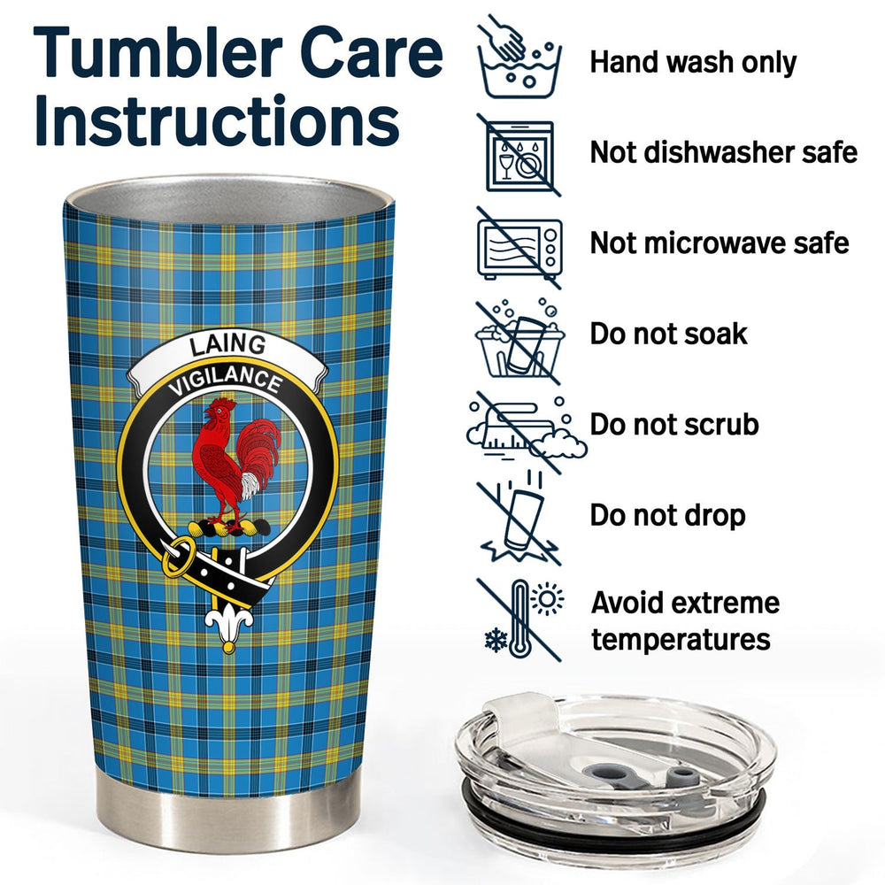 Clan Laing Tartan Crest Tumbler CT61 Clan Laing Tartan Today   