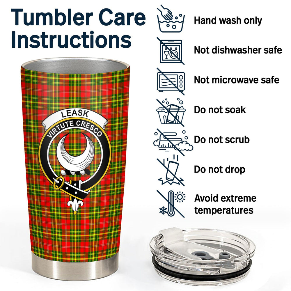 Clan Leask Tartan Crest Tumbler RA81 Clan Leask Tartan Today   