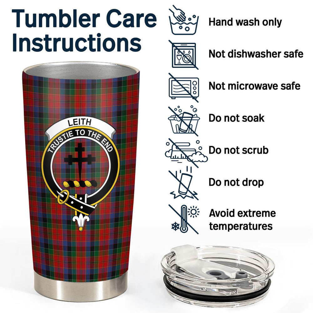 Clan Leith Tartan Crest Tumbler MI82 Clan Hall Tartan Today   