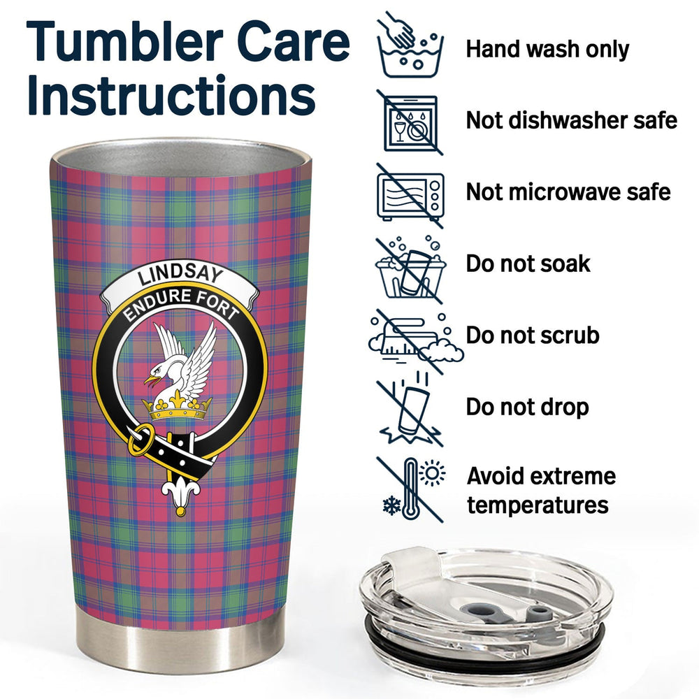 Clan Lindsay Ancient Tartan Crest Tumbler NU14 Clan Lindsay Tartan Today   