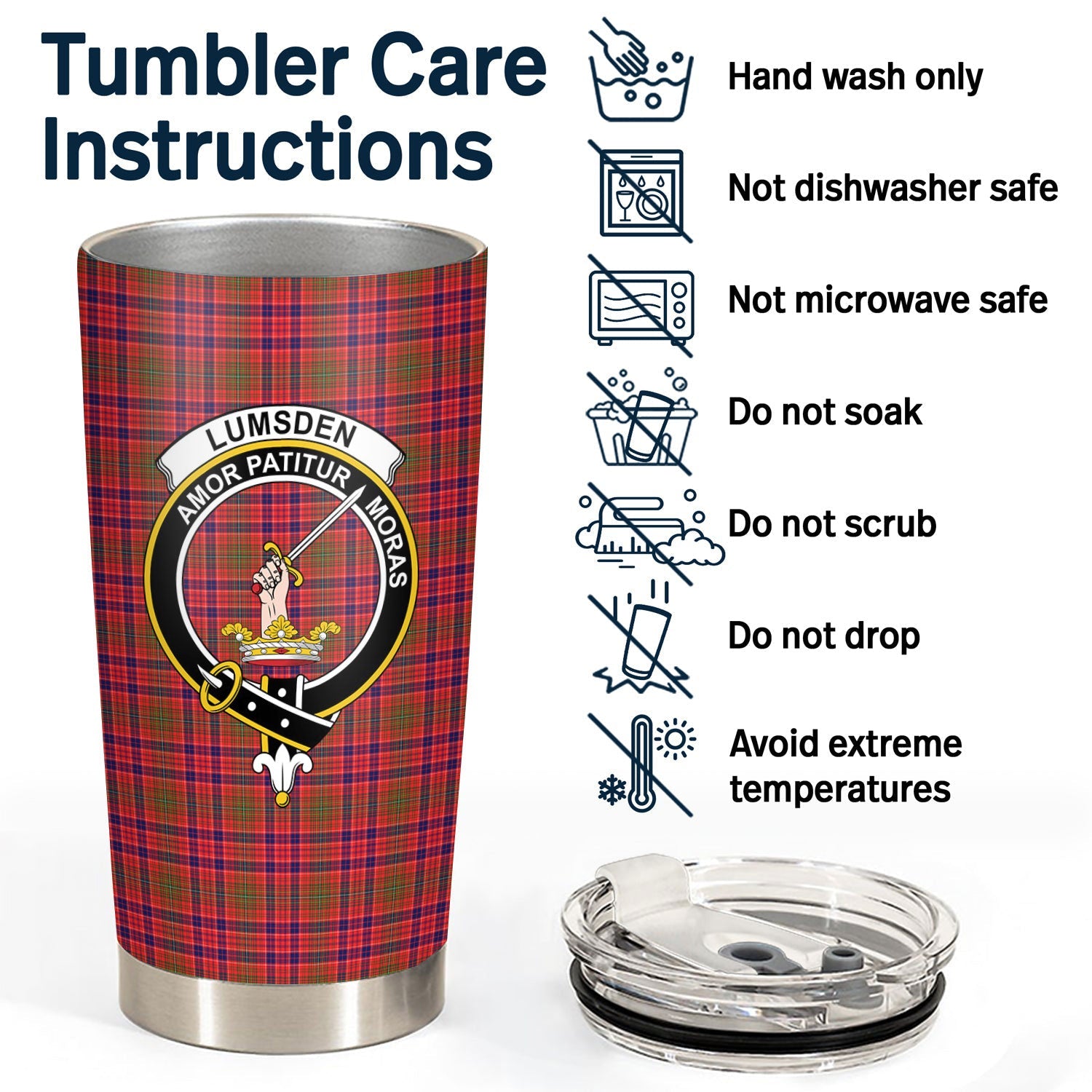 Clan Lumsden Modern Tartan Crest Tumbler HM86 Clan Lumsden Tartan Today   