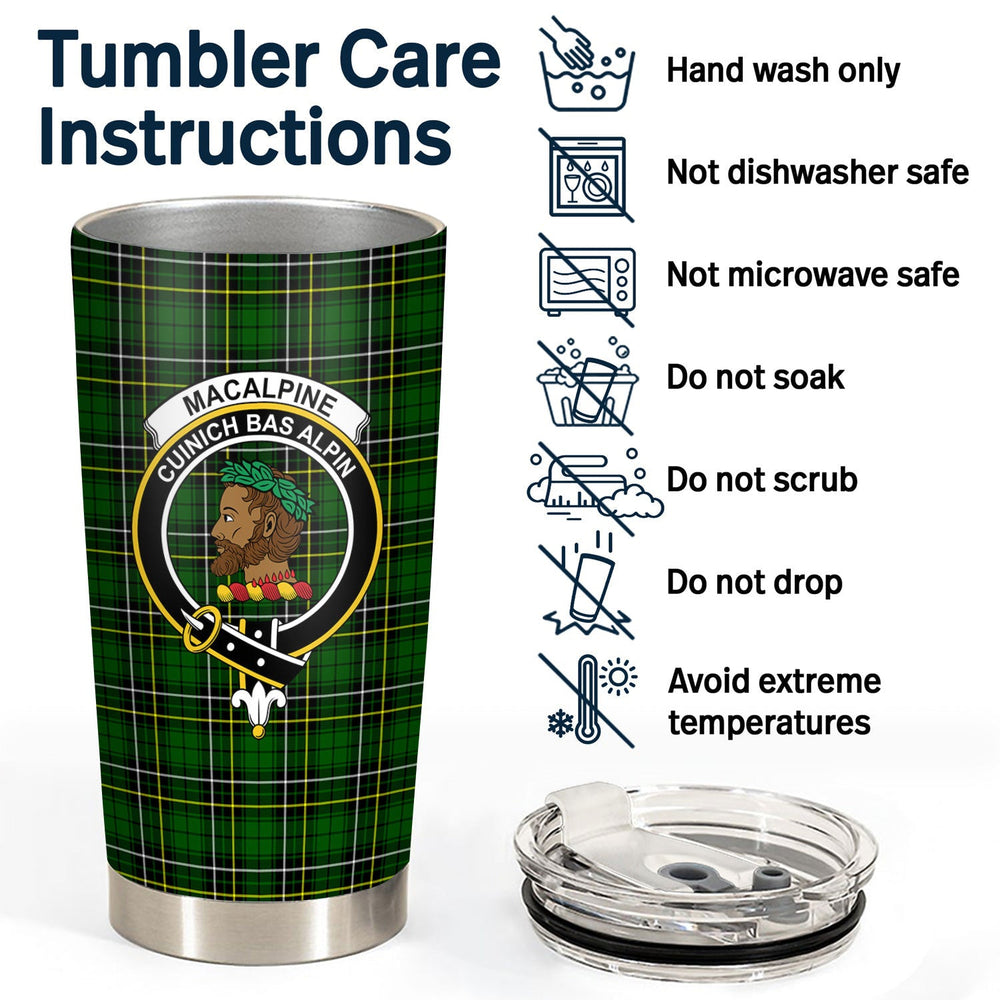Clan MacAlpine Modern Tartan Crest Tumbler XX94 Clan MacAlpine Tartan Today   