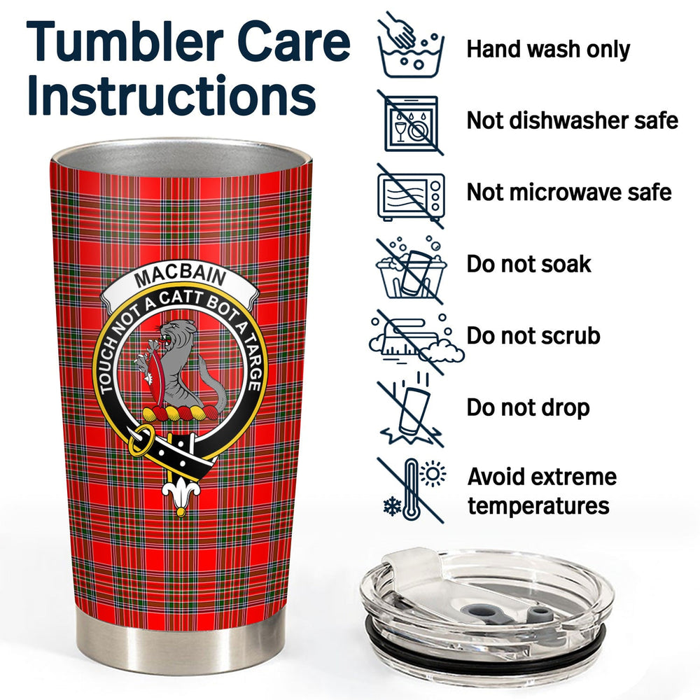 Clan MacBain Tartan Crest Tumbler PO84 Clan MacBain Tartan Today   