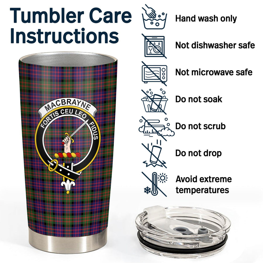 Clan MacBrayne Tartan Crest Tumbler OP81 Clan Hall Tartan Today   