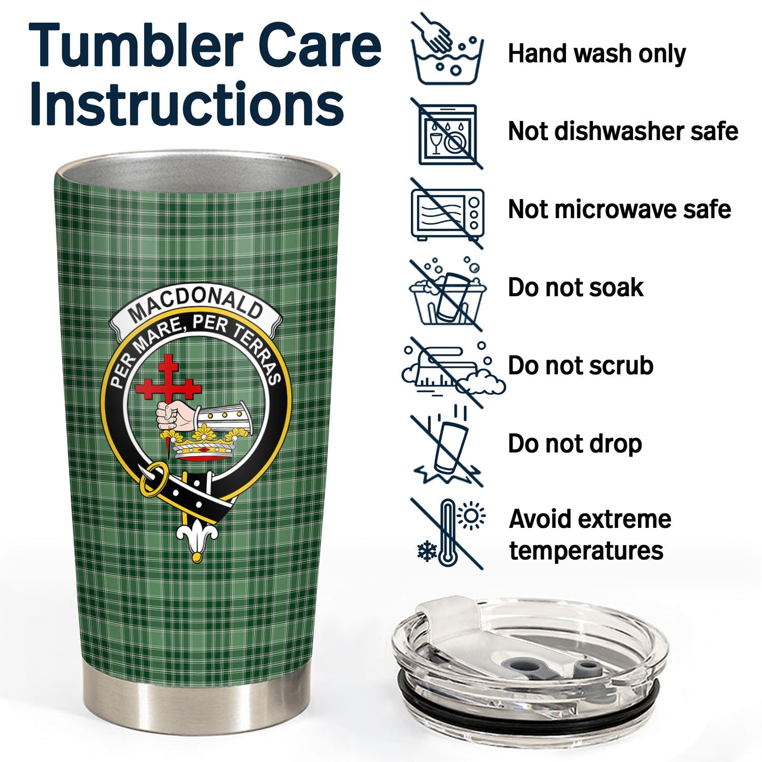 Clan MacDonald Lord of the Isles Hunting Tartan Crest Tumbler VT74 Clan MacDonald Tartan Today   