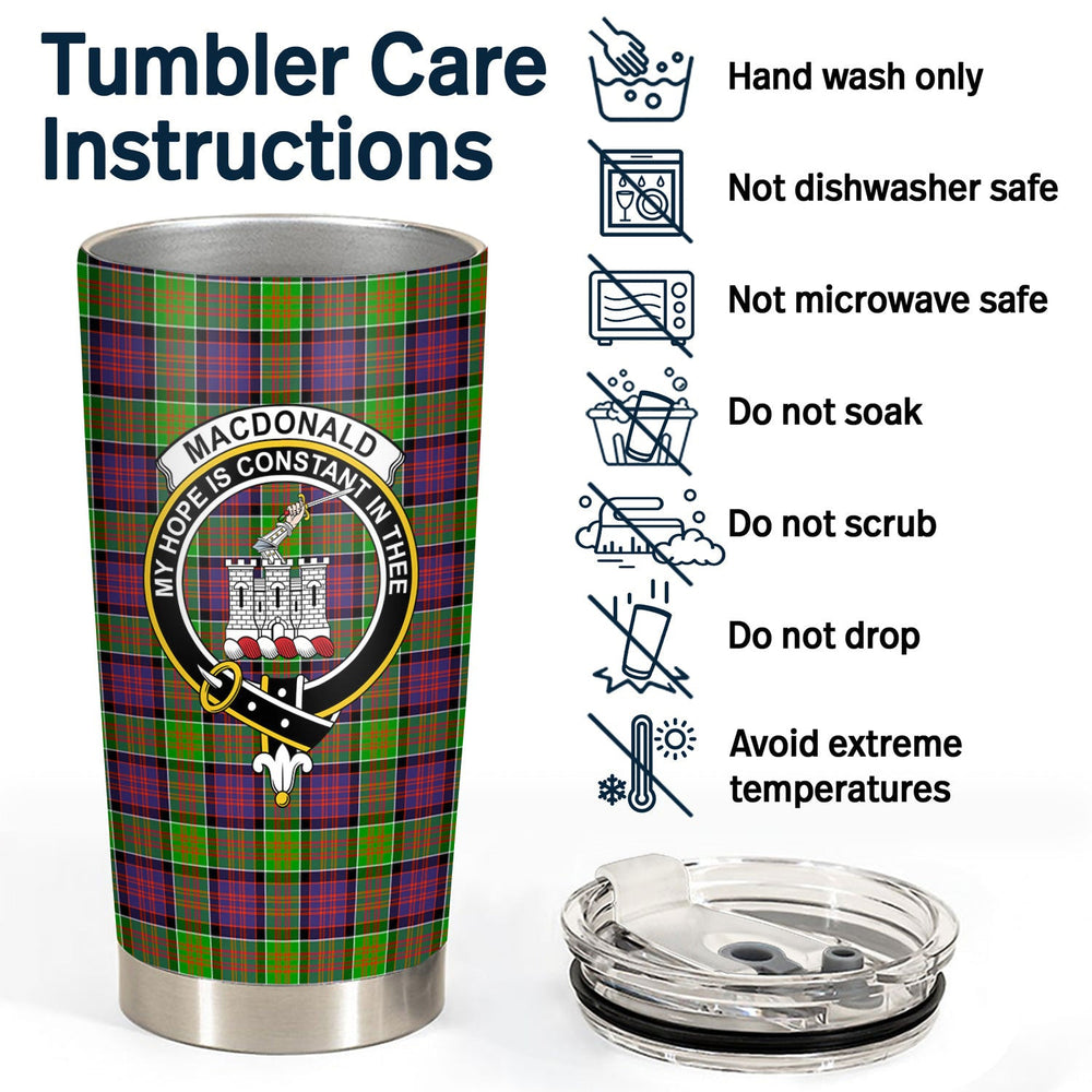 Clan MacDonald (Ranald) Tartan Crest Tumbler BG22 Clan MacDonald Tartan Today   