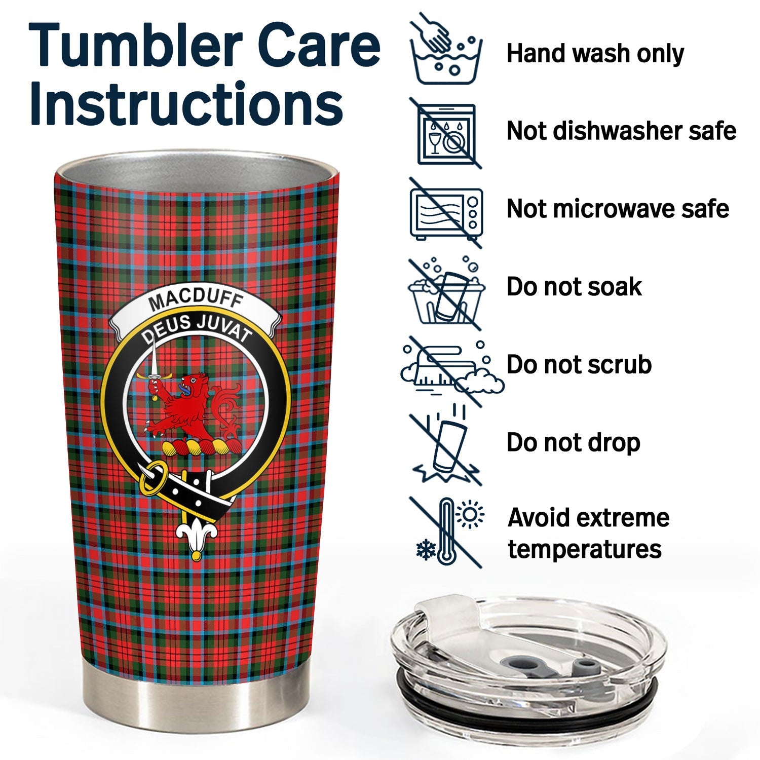 Clan MacDuff Modern Tartan Crest Tumbler KA19 Clan MacDuff Tartan Today   