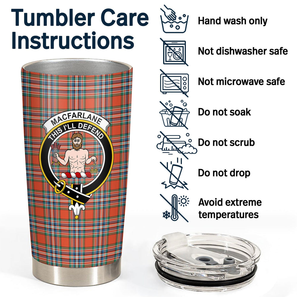 Clan MacFarlane Ancient Tartan Crest Tumbler VJ23 Clan MacFarlane Tartan Today   