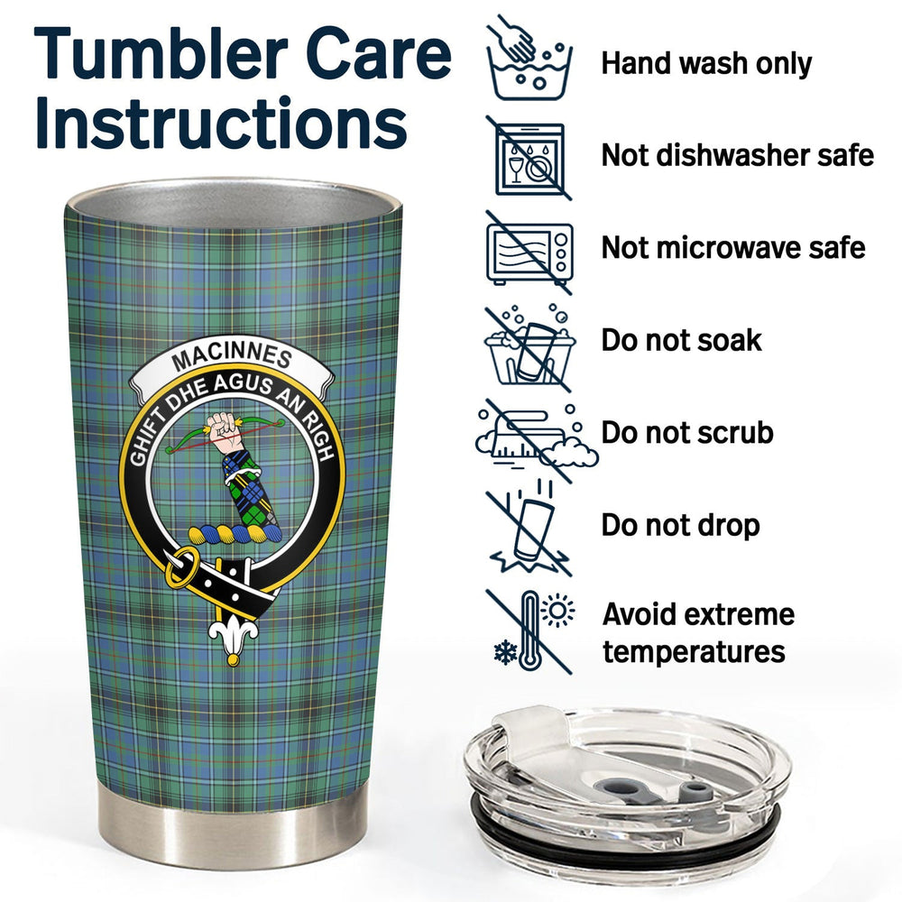 Clan MacInnes Ancient Tartan Crest Tumbler BA30 Clan MacInnes Tartan Today   