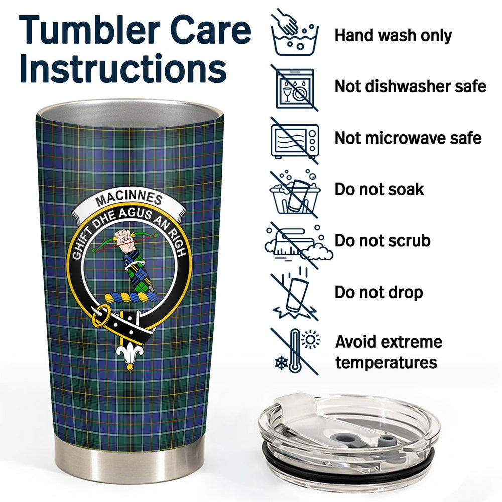 Clan MacInnes Modern Tartan Crest Tumbler NH69 Clan MacInnes Tartan Today   