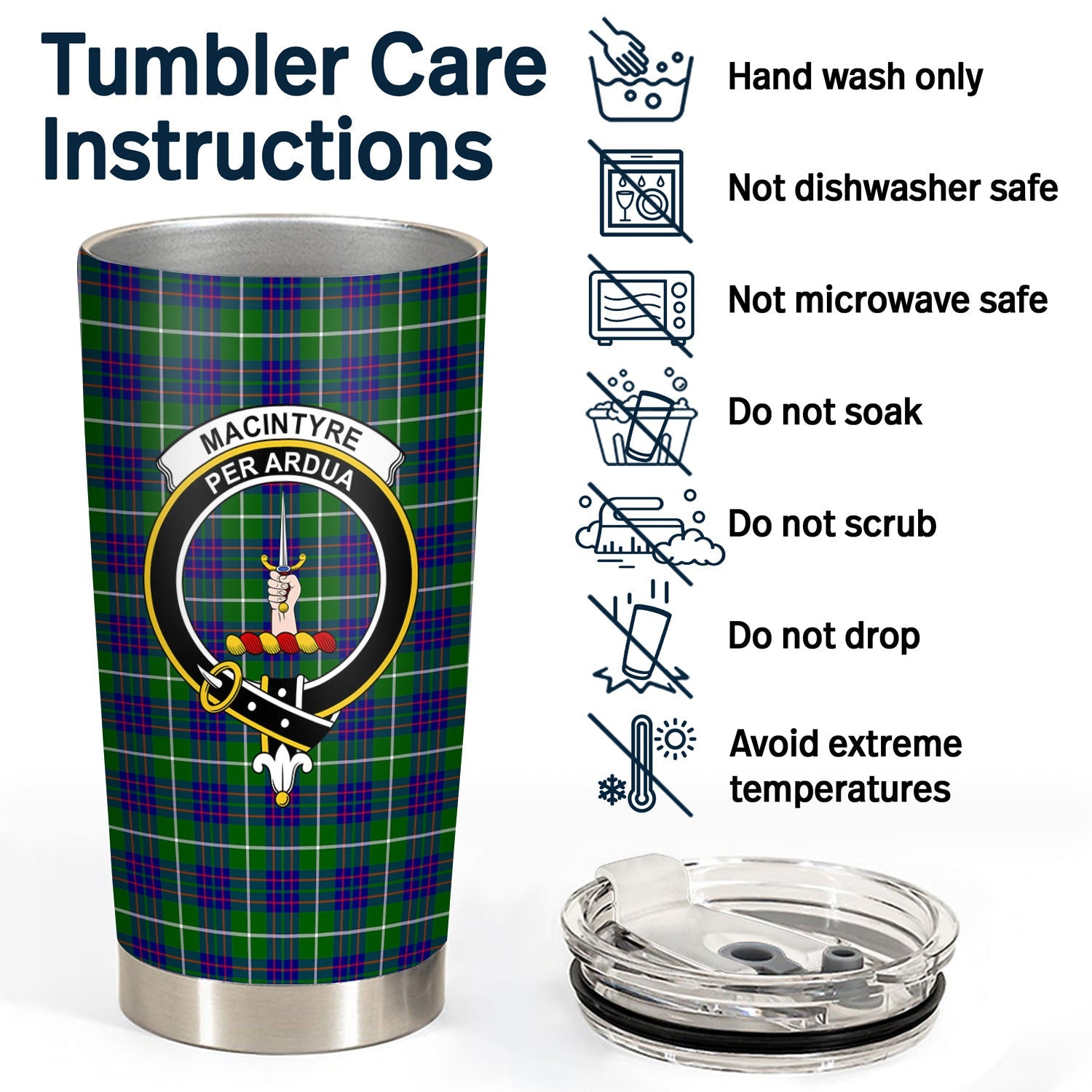 Clan MacIntyre Hunting Modern Tartan Crest Tumbler GI62 Clan MacIntyre Tartan Today   