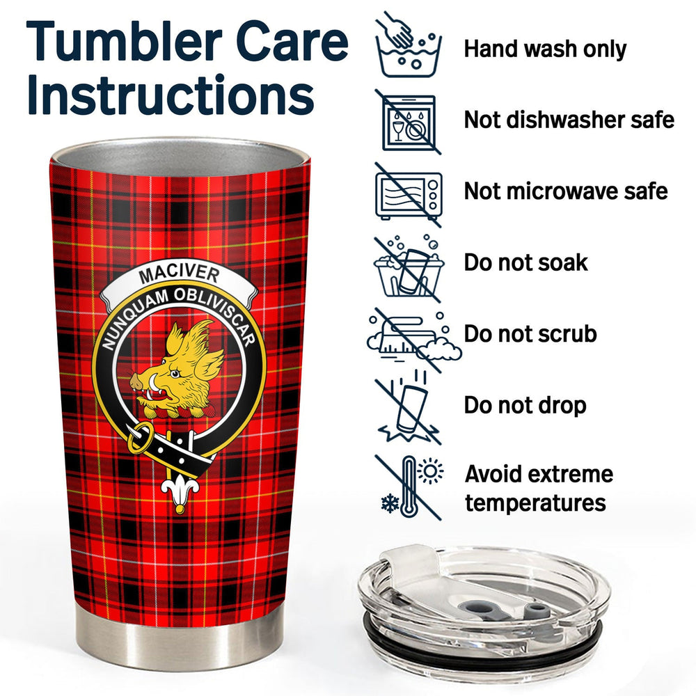 Clan MacIver Modern Tartan Crest Tumbler WV20 Clan Hall Tartan Today   