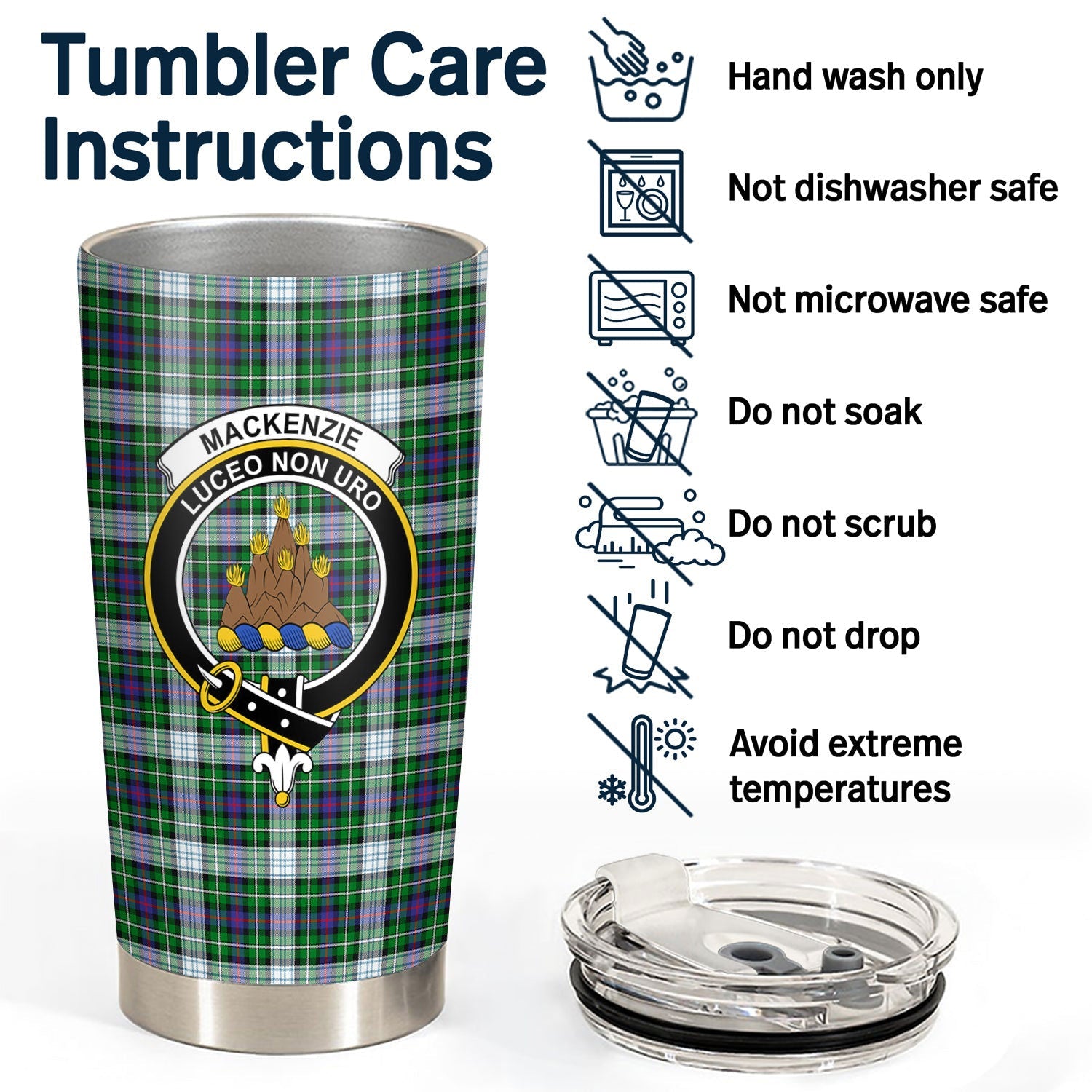 Clan MacKenzie Dress Modern Tartan Crest Tumbler OZ27 Clan MacKenzie Clan MacKenzie   