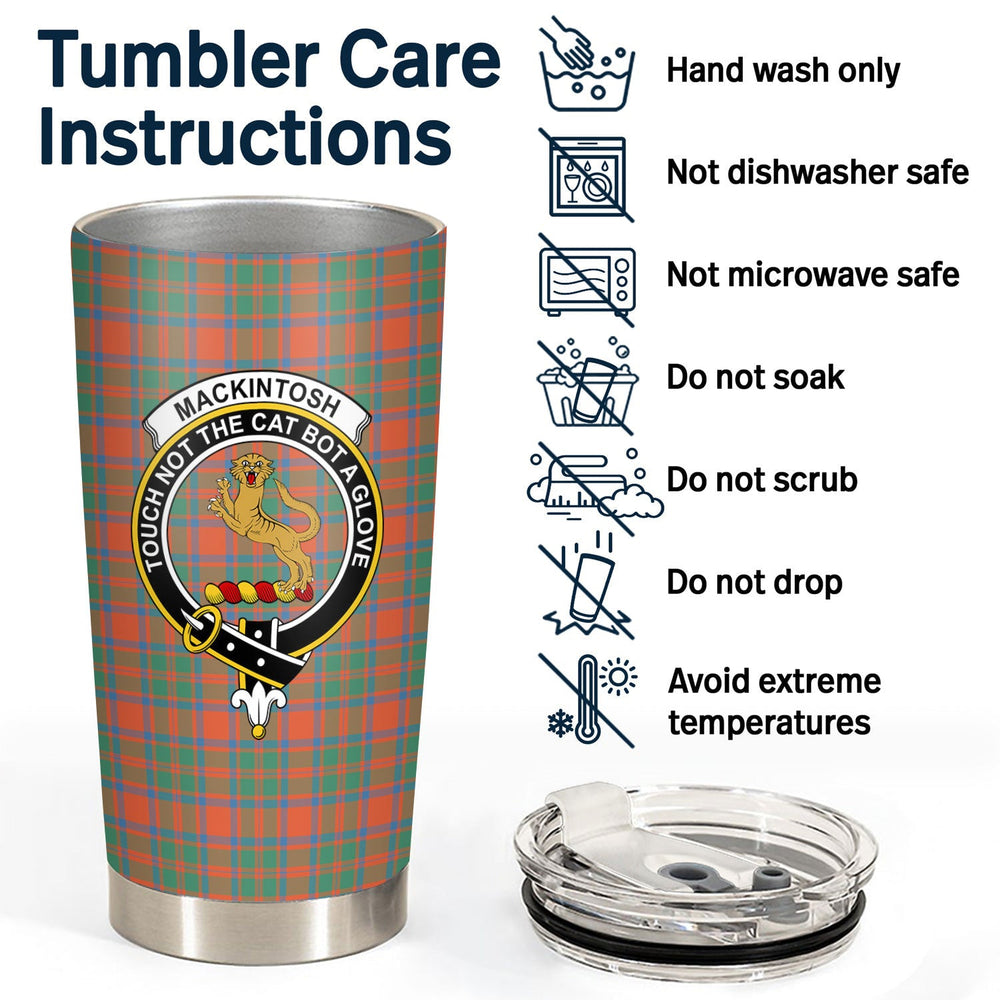 Clan MacKintosh Ancient Tartan Crest Tumbler MG11 Clan MacKintosh / MacIntosh Tartan Today   