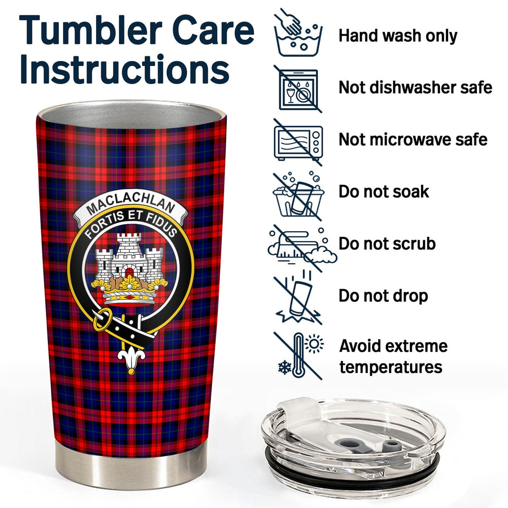 Clan MacLachlan Modern Tartan Crest Tumbler WS32 Clan Hall Tartan Today   
