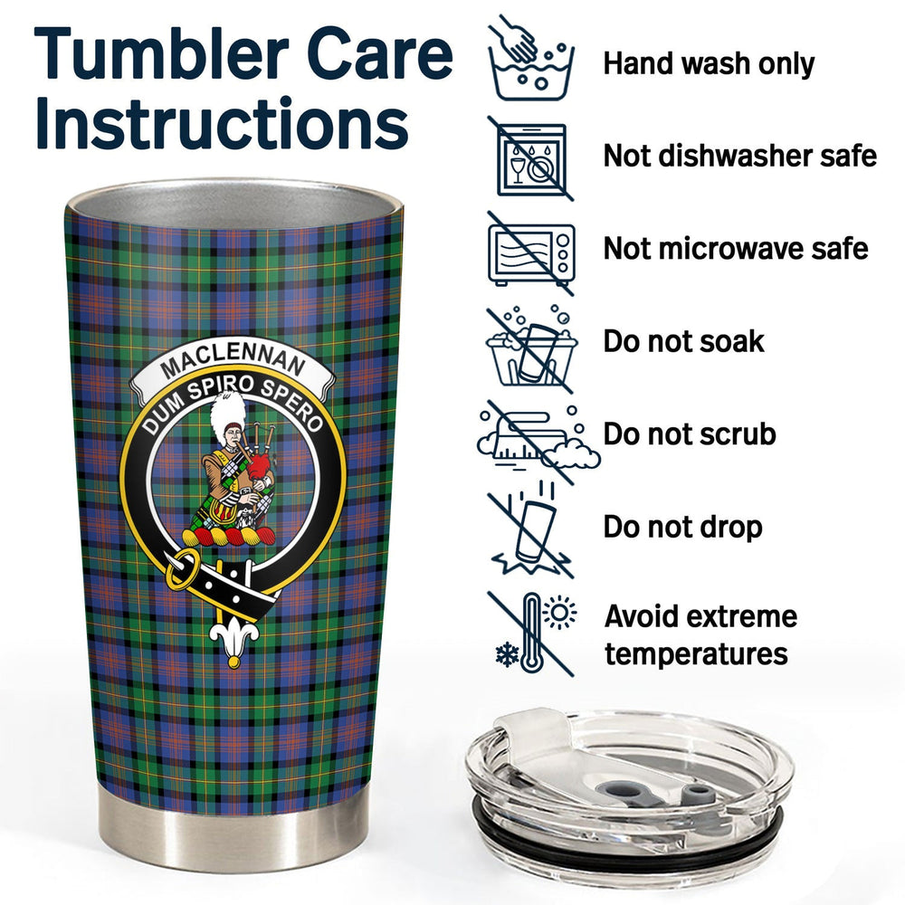 Clan MacLennan Ancient Tartan Crest Tumbler PZ61 Clan Hall Tartan Today   