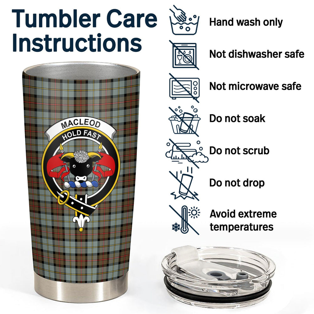 Clan MacLeod of Harris Weathered Tartan Crest Tumbler KX88 Clan Hall Tartan Today   
