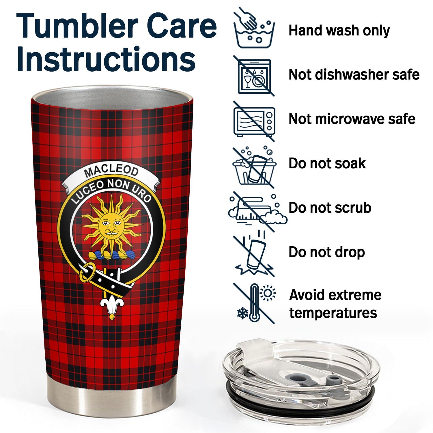 Clan MacLeod of Raasay Tartan Crest Tumbler YH42 Clan Hall Tartan Today   