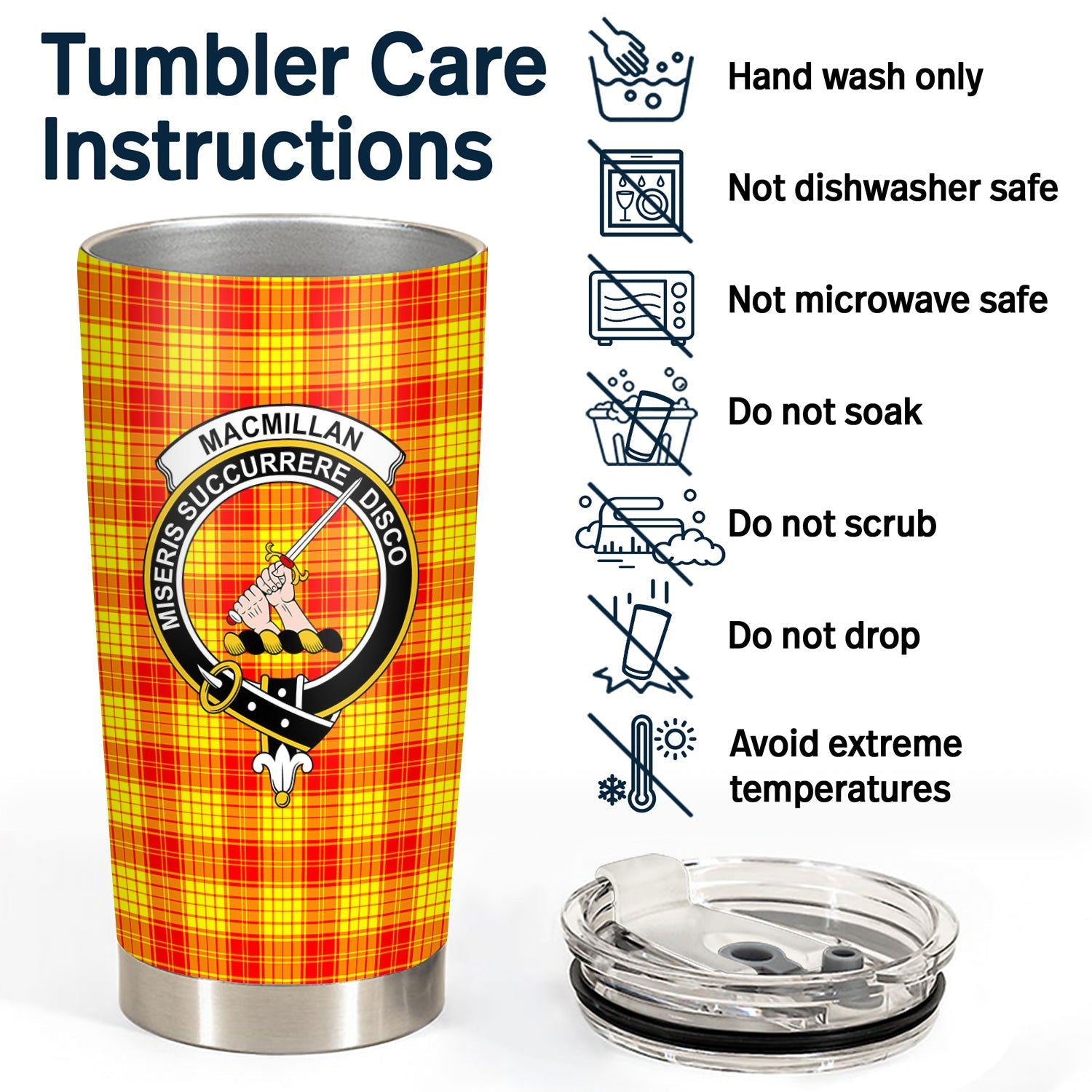 Clan MacMillan Tartan Crest Tumbler WT67 Clan MacMillan Tartan Today   