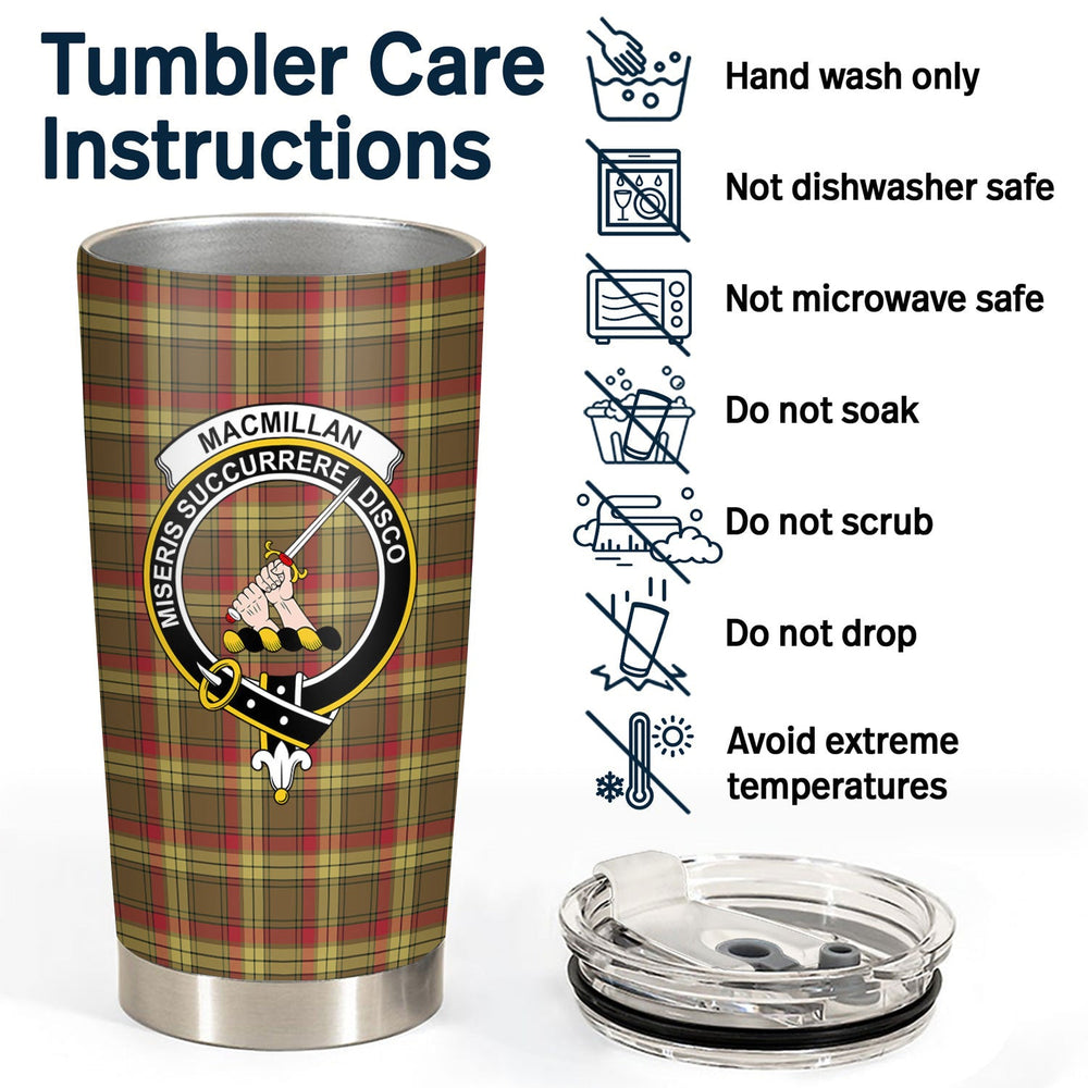 Clan MacMillan Old Weathered Tartan Crest Tumbler KP16 Clan MacMillan Tartan Today   