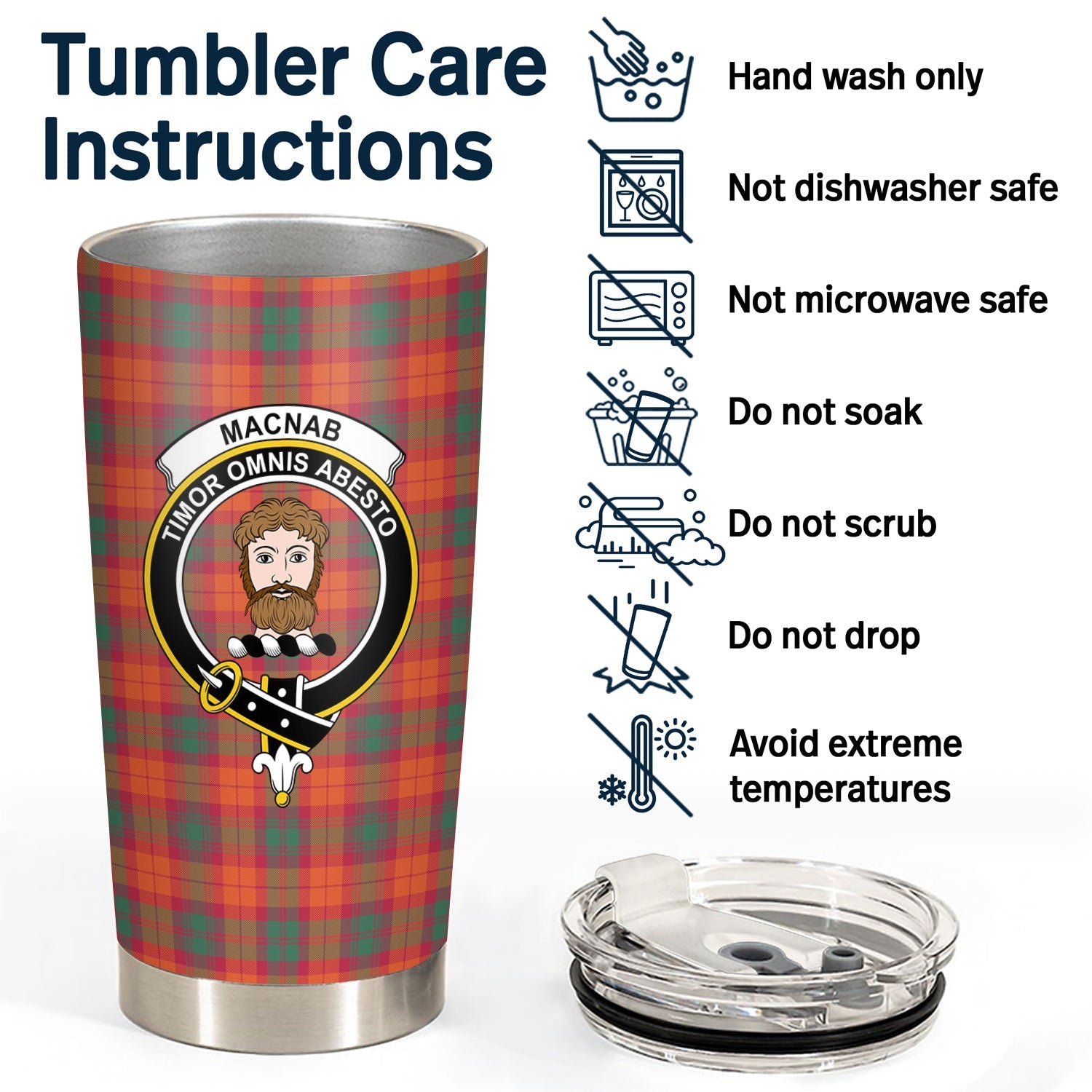Clan MacNab Ancient Tartan Crest Tumbler XM59 Clan MacNab Tartan Today   