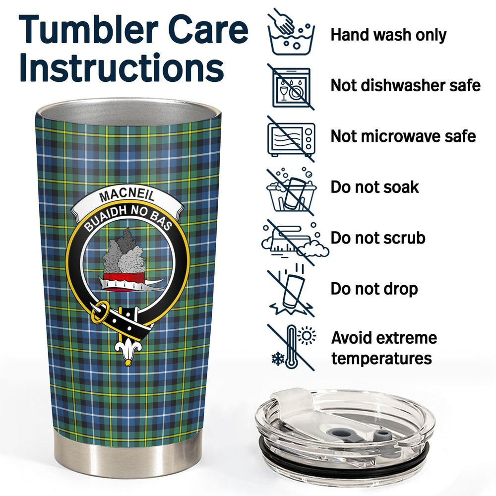 Clan MacNeil of Barra Ancient Tartan Crest Tumbler TZ91 Clan MacNeil / MacNeill Tartan Today   