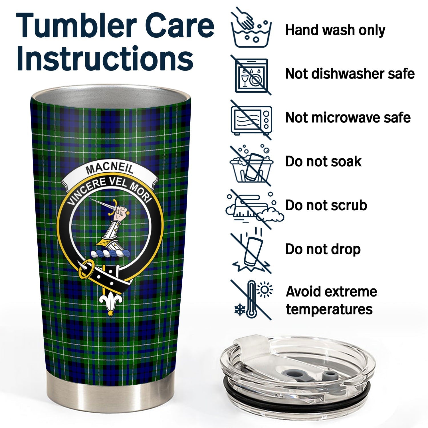 Clan MacNeil of Colonsay Modern Tartan Crest Tumbler LM67 Clan MacNeil / MacNeill Tartan Today   