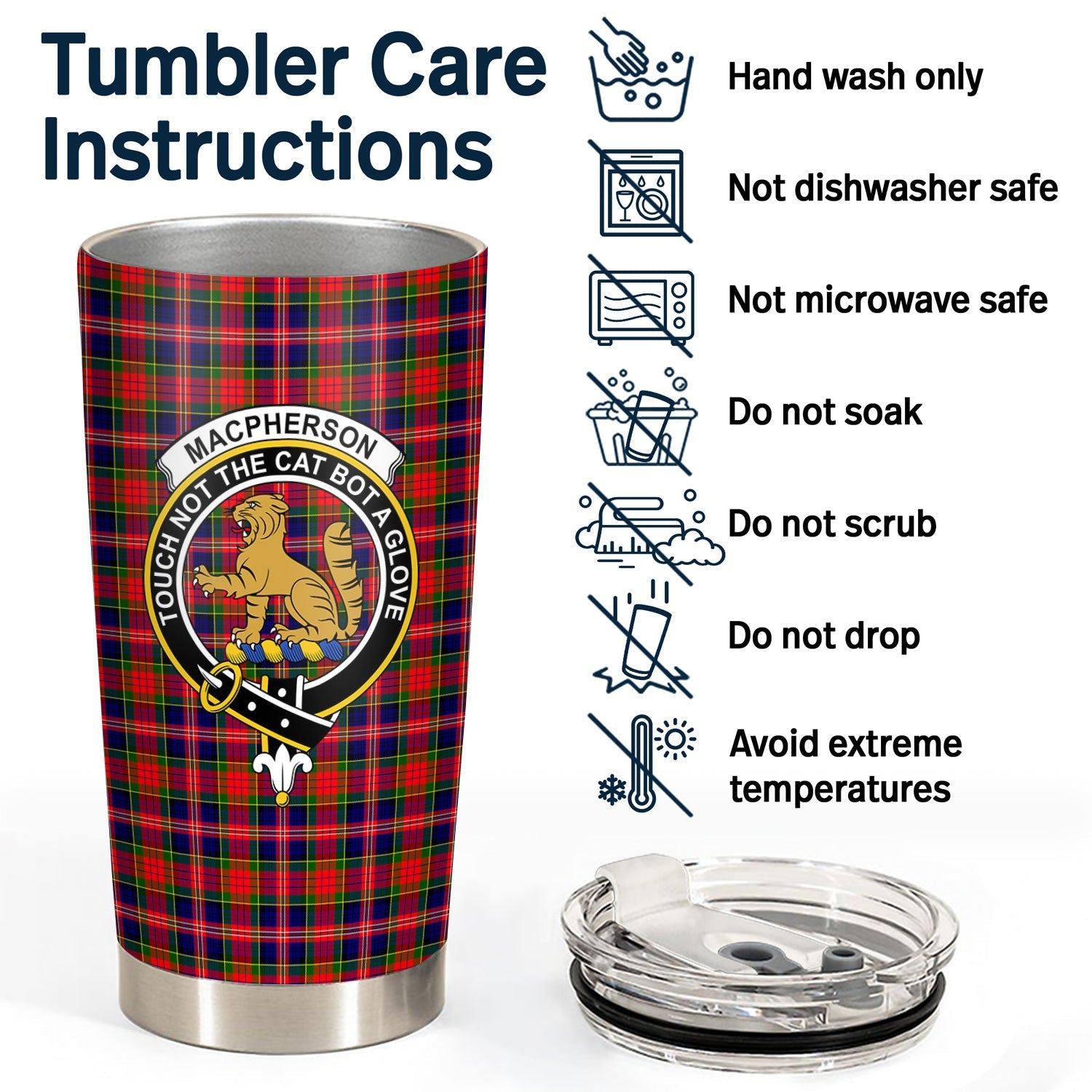 Clan MacPherson Modern Tartan Crest Tumbler RX18 Clan MacPherson Tartan Today   
