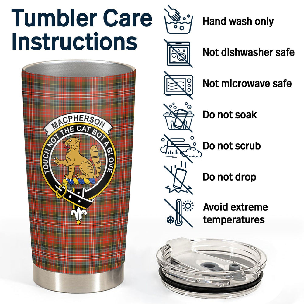 Clan MacPherson Weathered Tartan Crest Tumbler GD20 Clan MacPherson Tartan Today   