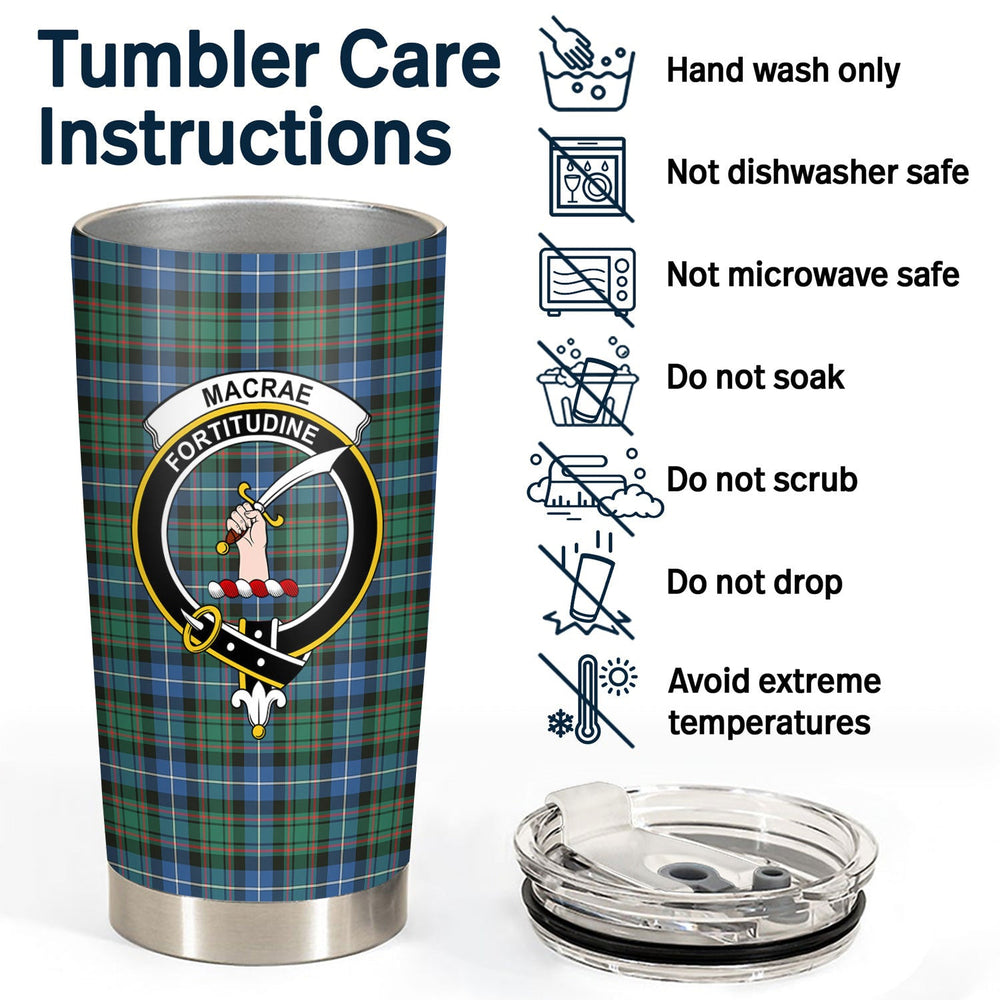 Clan MacRae Hunting Ancient Tartan Crest Tumbler UC70 Clan MacRae Tartan Today   