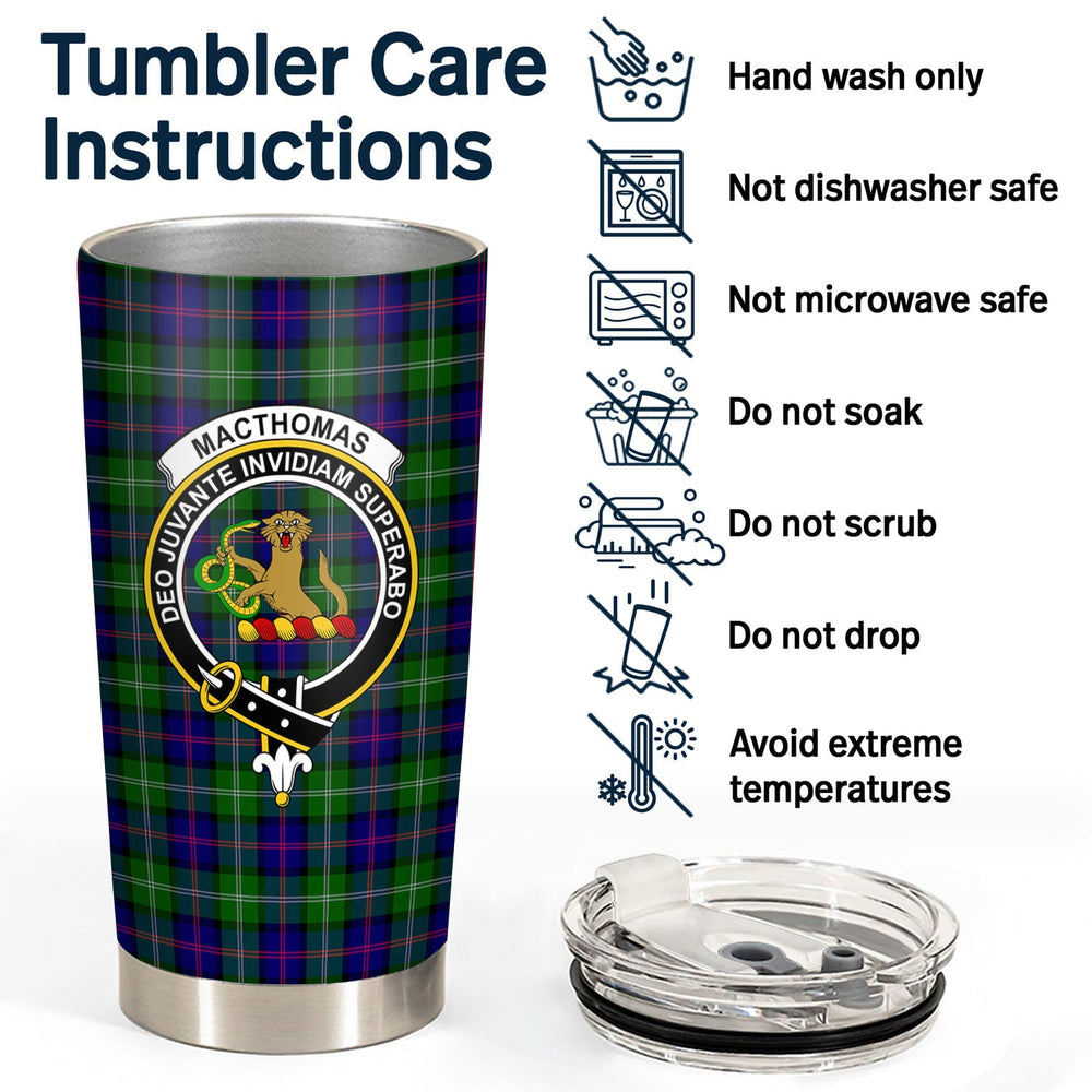 Clan MacThomas Modern Tartan Crest Tumbler AD17 Clan MacThomas Tartan Today   