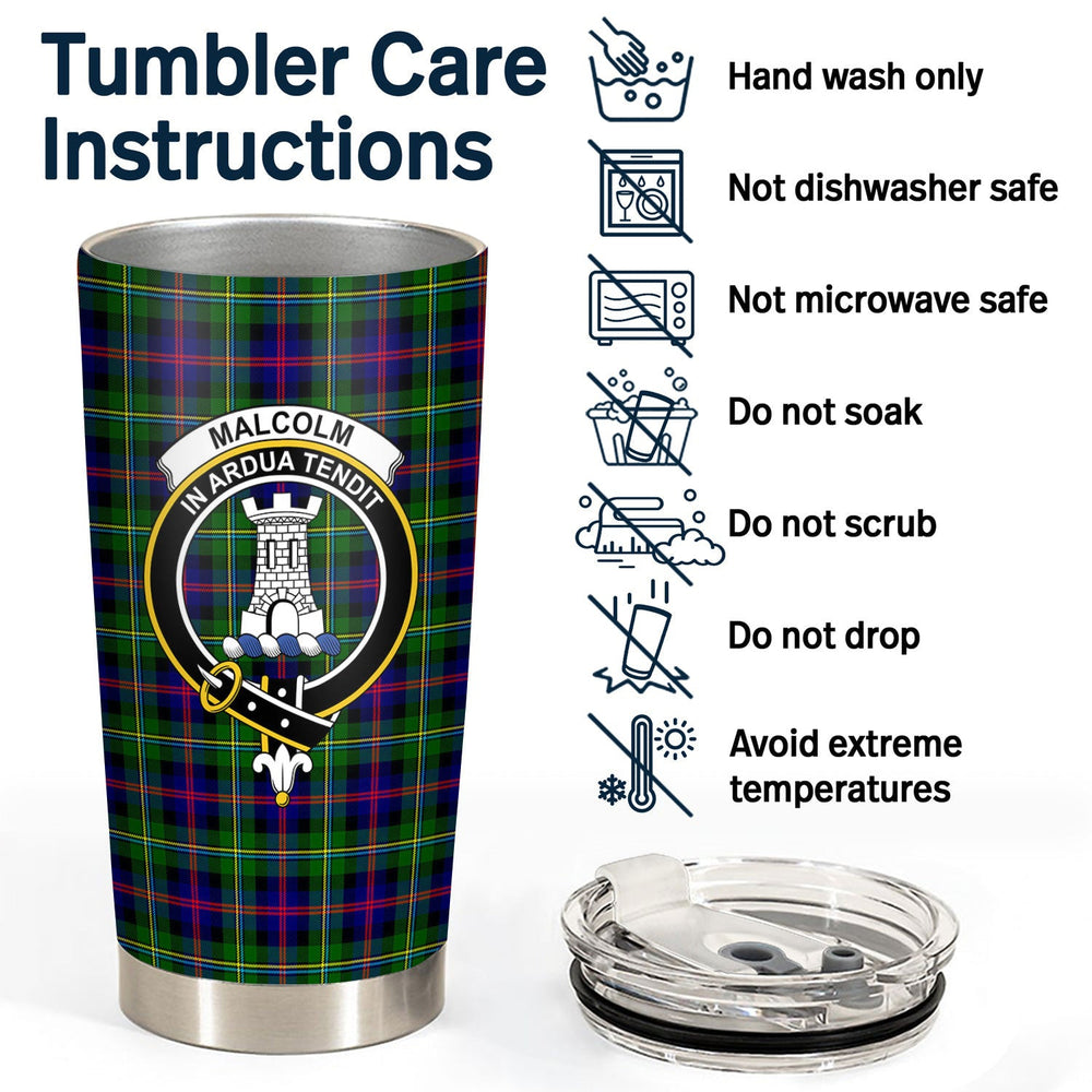 Clan Malcolm (or MacCallum) Tartan Crest Tumbler SG99 Clan MacCallum Tartan Today   