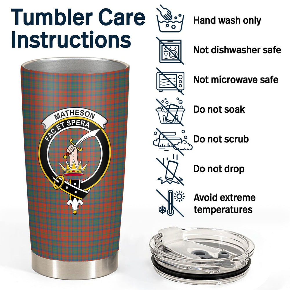 Clan Matheson Ancient Tartan Crest Tumbler BY42 Clan Matheson Tartan Today   