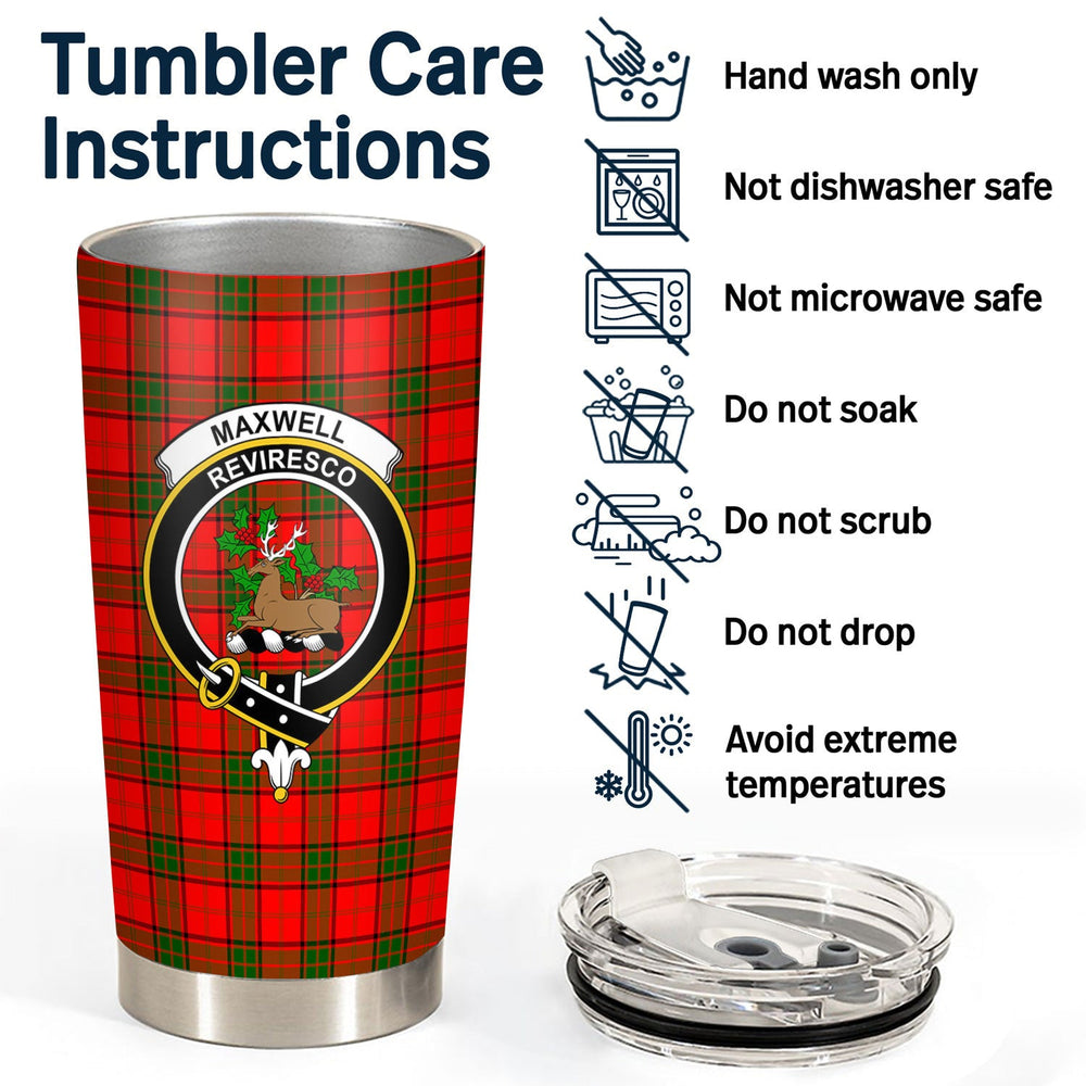 Clan Maxwell Modern Tartan Crest Tumbler EF16 Clan Maxwell Tartan Today   