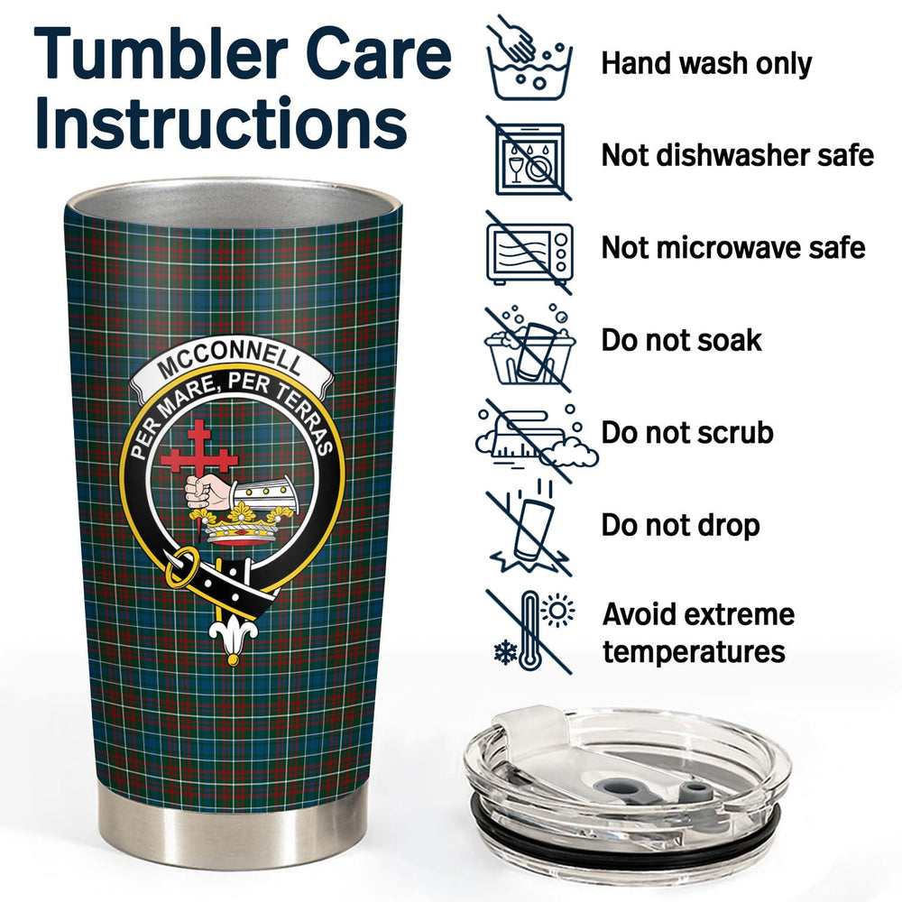 Clan McConnell Tartan Crest Tumbler UU95 Clan Hall Tartan Today   