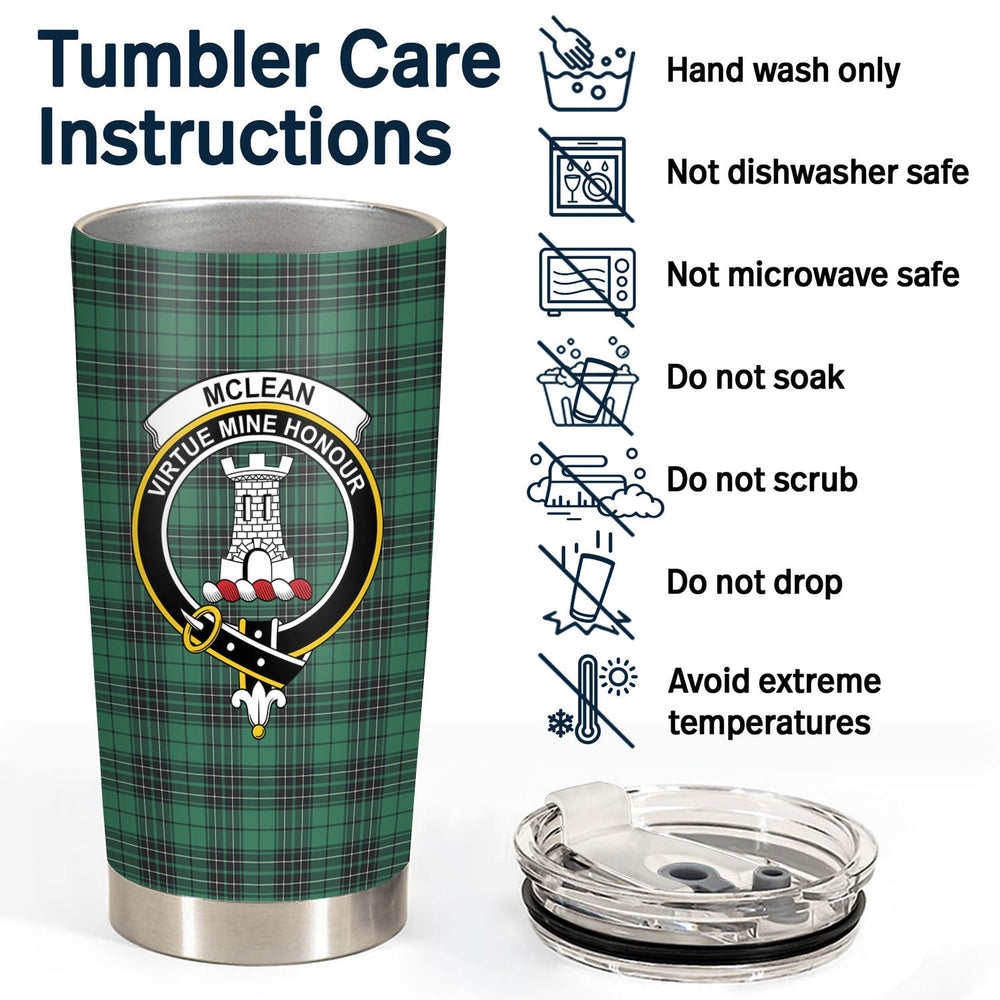 Clan McLean Hunting Ancient Tartan Crest Tumbler CX50 Clan Hall Tartan Today   