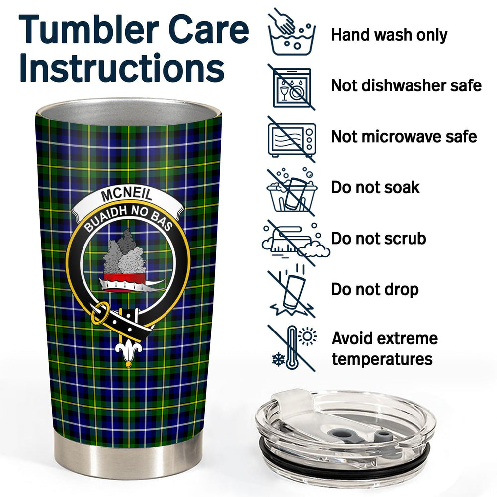 Clan McNeil of Barra Modern Tartan Crest Tumbler GE56 Clan Hall Tartan Today   
