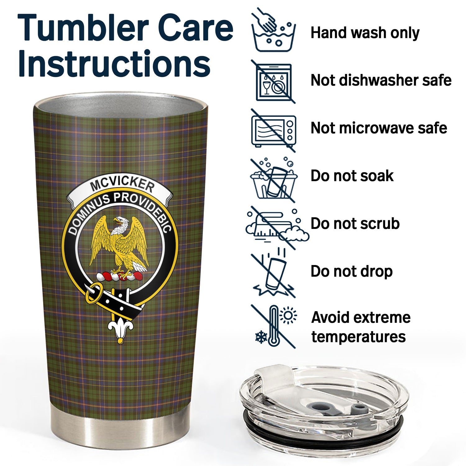 Clan McVicker Tartan Crest Tumbler WO47 Clan Hall Tartan Today   