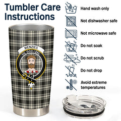Clan Menzies Black _ White Ancient Tartan Crest Tumbler ND21 Clan Menzies Tartan Today   
