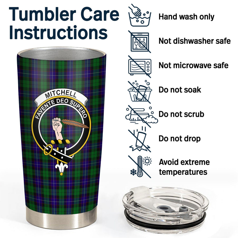 Clan Mitchell Tartan Crest Tumbler OU89 Clan Hall Tartan Today   