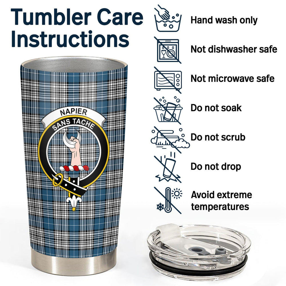 Clan Napier Modern Tartan Crest Tumbler XR54 Clan Napier Tartan Today   