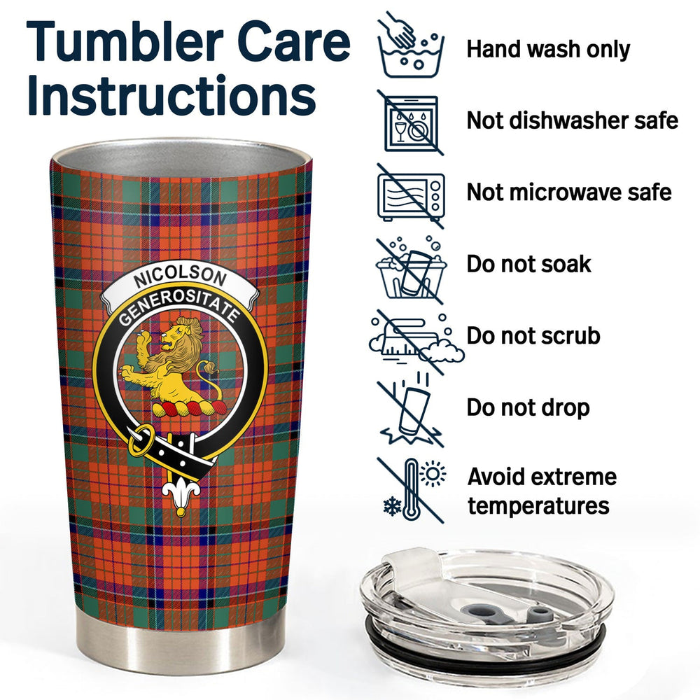 Clan Nicolson Ancient Old Tartan Crest Tumbler DN28 Clan Nicolson Tartan Today   