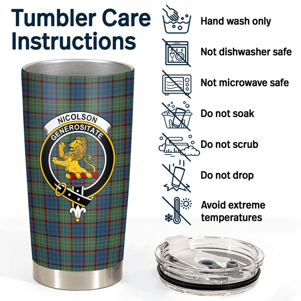 Clan Nicolson Hunting Ancient Tartan Crest Tumbler NQ44 Clan Nicolson Tartan Today   
