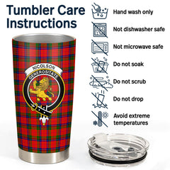 Clan Nicolson Modern Tartan Crest Tumbler LM85 Clan Nicolson Tartan Today   